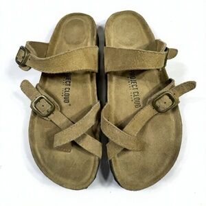 Project Cloud Women’s Genuine Leather Memory Foam Cork Footbed Sandals -Lian